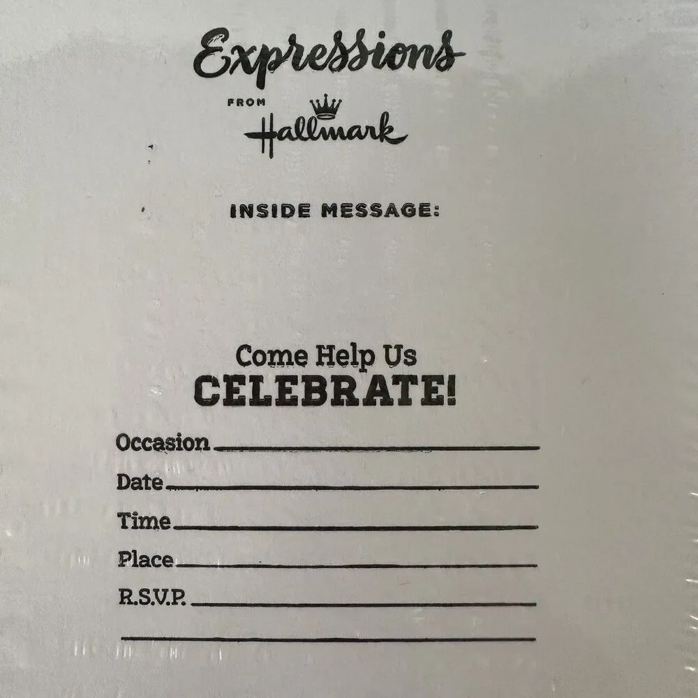 Hallmark Tender Thoughts Birthday Party Invitations Thank You Notes Lot USA